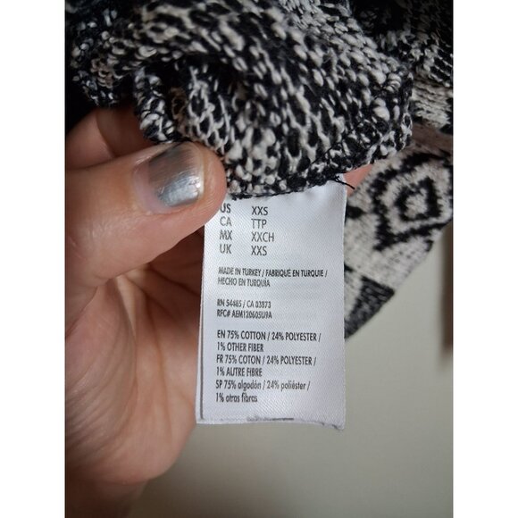 American Eagle Knit Sweater Hoodie Full Zip Tribal Aztec Y2K Retro Size XXS - Picture 5 of 5